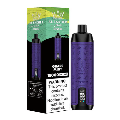 ElfMalls-Al_Fakher_Pro_Max_15000_Crown_Bar_Disposable_Vape_Grape_Mint