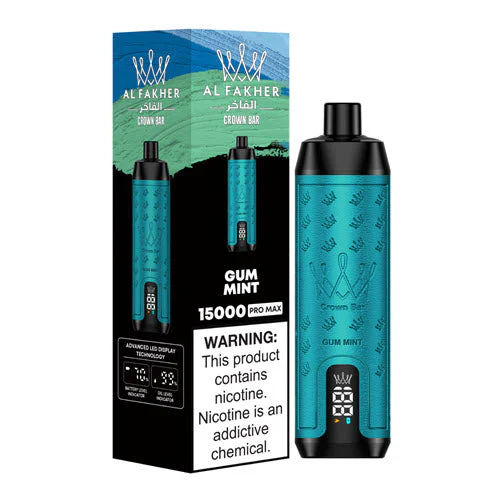 ElfMalls-Al_Fakher_Pro_Max_15000_Crown_Bar_Disposable_Vape_Gum_Mint